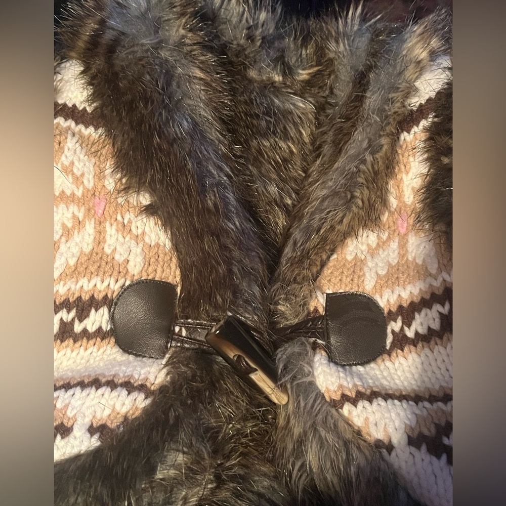 Toddler Faux Fur Trimmed Knit Vest
